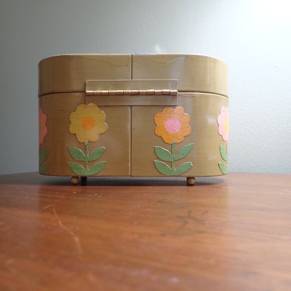 Vintage Metal Box Purse Flowers - Picture 6 of 13